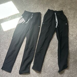 2 pairs XXS TALL Figs Technical Collection Black Pants